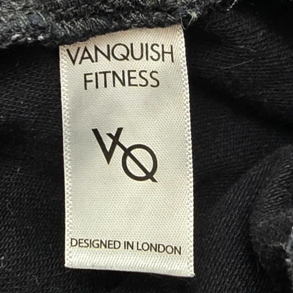 Vanquish Fitness Joggers Mens Medium Black Cotton Blend Stripe Zipper Gym Pants